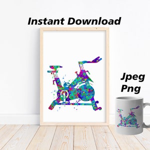 Spinning bike print , Spinning printable art, Spinning posters, Spinning Studio Decor , home gym wall art- Digital Download