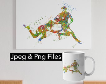 AFL Players Print , druckbare Kunst Poster, Sport, Jugendzimmer, Australian Football League Spieler Geschenk AFL Poster Tackle - Digitaler Download