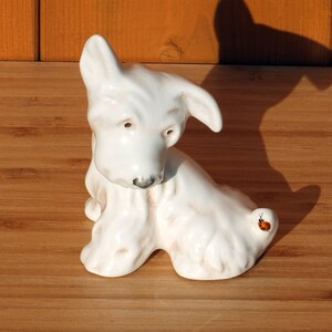 Cute Mid Century Beswick Fun Models Series Terrier Dog With Ladybird Figure image 5