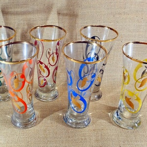 Six Stylish Mid Century Pilsner Glasses image 2
