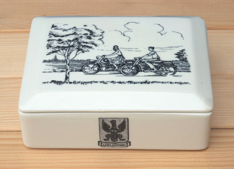 Vintage Dutch Sparta Motorcycles Ceramic Trinket/Jewellery Box image 1