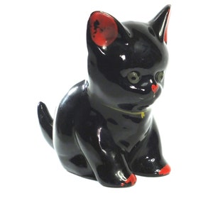 Cute 1950's Hand Painted Kitten Figurine image 1