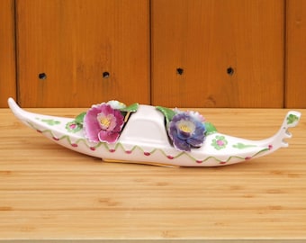 Vintage Bone China Gondola With Flower Decoration