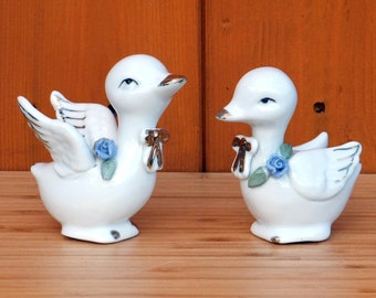 Two Cute, Kitsch Mid Century Ceramic Ducklings