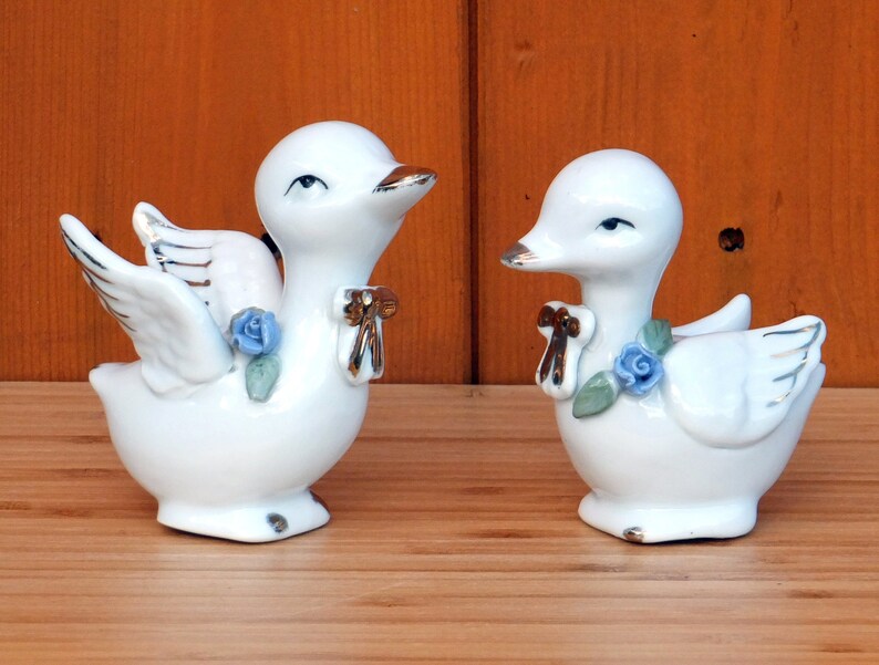 Two Cute, Kitsch Mid Century Ceramic Ducklings image 1