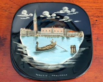 Vintage Mid Century Ceramic "Venezia Panorama" Wall Hanging Plate