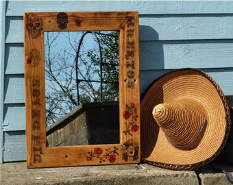 Hand Made Mirror, Mexican Day of the Dead