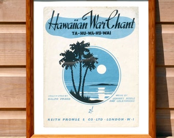 Framed Sheet Music (Hawaiian War Chant)