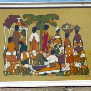 Vintage Framed African Batik Fabric image 2