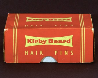 Vintage, Boxed, Kirby Beard Invisible Brown Hair Pins