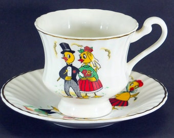 Vintage Bone China Childs Cup and Saucer