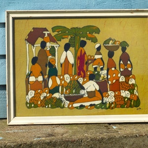 Vintage Framed African Batik Fabric image 4
