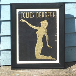 Vintage Early 1950's Framed Folies Bergere Program Cover image 2