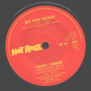 Freddy Cannon Hey Punk Rocker c/w At the Disco Down image 1