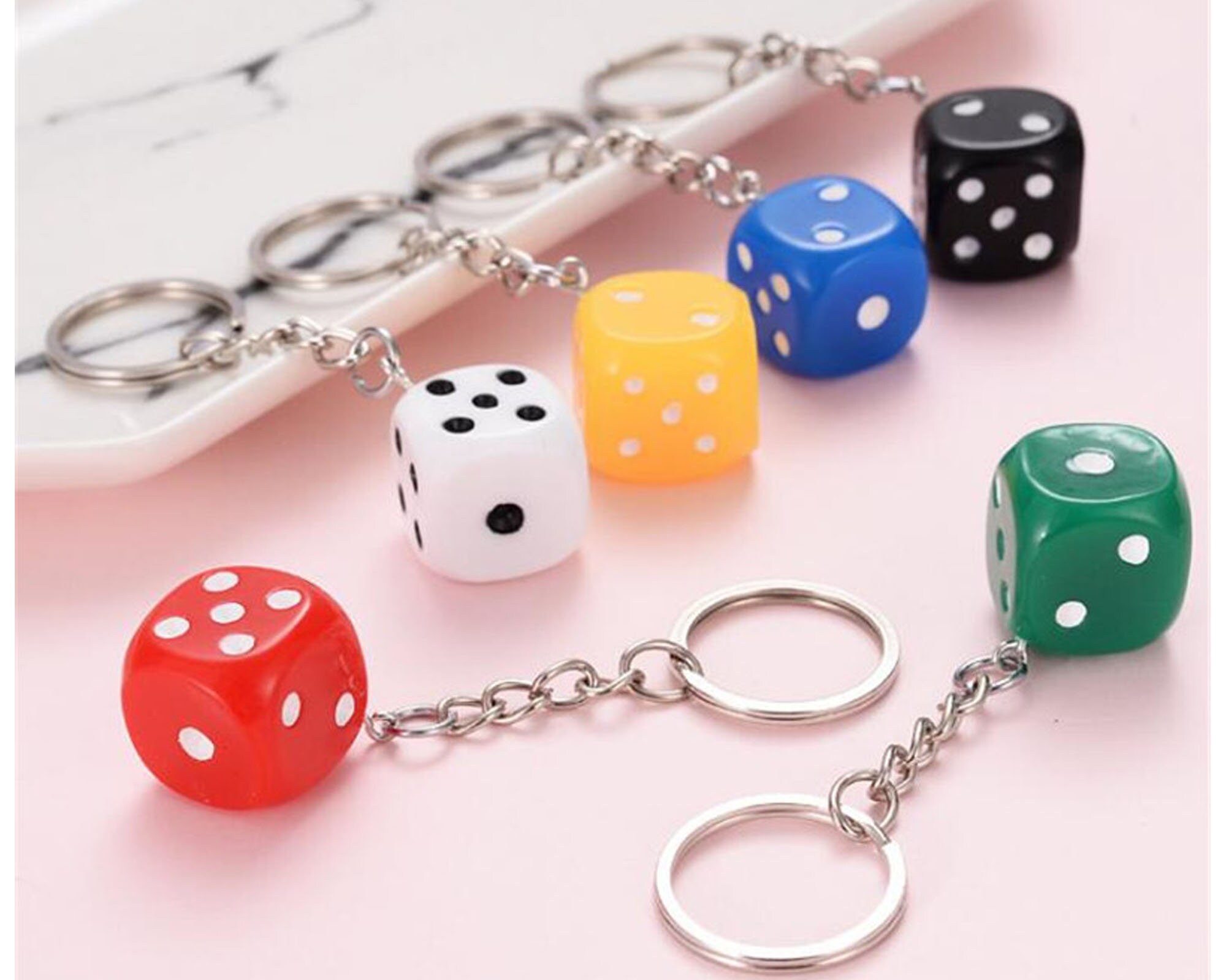 Wholesale Solid Color Dice Medium Dice Dice Keychain Bag Etsy