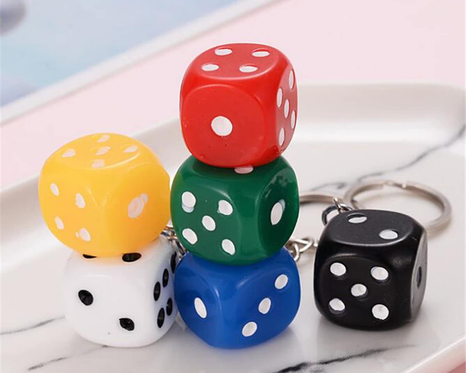 Wholesale Solid Color Dice Medium Dice Dice Keychain Bag Etsy