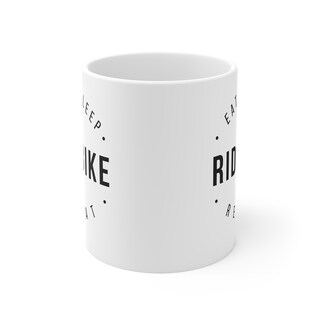 Tazza Divertente In Ceramica 'Eat Sleep Crash Repeat' Per Appassionati Di Mountain Bike, 330 Ml