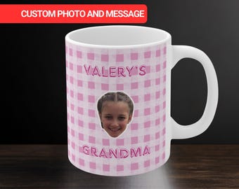 Personalised Baby Face Photo Mug, Balloons Baby Picture Cup, New Grandparents Mug Keepsake, New Mom Dad Coffee Gift, Custom Kids Face Mug