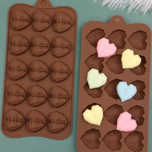 Diamond Heart Silicon Mould - Wax Melts | Ice Cubes | Jelly | Sweet | Chocolate | Ice Cream | Soap | Bakeware Mold | Mini Bar | Craft Making