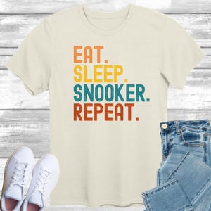 Retro Style Eat Sleep Snooker Repeat T-Shirt, Vintage Sunset Pool Player Top, Distressed billiard Shirt, Tee for Lover, Gift for Dad Son