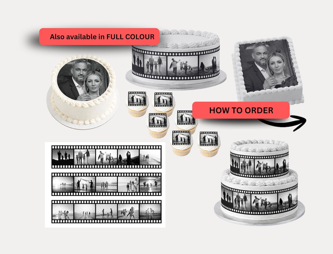 Personalised Camera Film Reel Edible Icing Cake Wrap Topper With Your ...