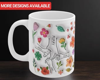 Mummy Personalised Mug, Custom Mama Birthday Gift from Kids with Names, Children Names Mug, Mother's Day Mug, Coffee Mug, Mimi gift Mug