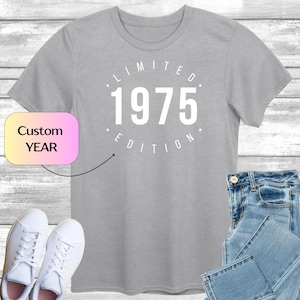 Custom Year Limited Edition T-Shirt, Personalised Gift Shirt for Mum, 60th Birthday Shirt Tee Top, Gift for Dad, Personalisable Present for