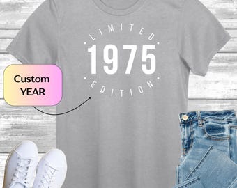 Custom Year Limited Edition T-Shirt, Personalised Gift Shirt for Mum, 60th Birthday Shirt Tee Top, Gift for Dad, Personalisable Present for