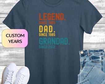 Legend Dad Grandad T-Shirt, Personalised Grandad Shirt, Grandad Birthday Gift, Grandad Fathers Day Tee, New Grandad Shirt, Grandpa Shirt Top