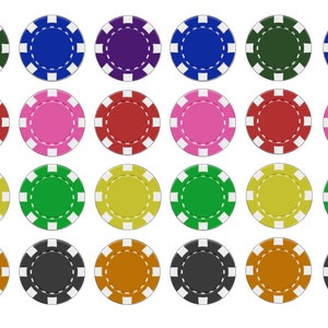 24 jetons de casino en papier gaufrette pour cupcakes comestibles, décoration prédécoupée imprimée sur une plaquette de qualité supérieure, pop, cadeau de fête de jeu de joyeux anniversaire pour fan
