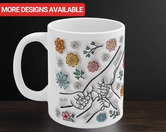 Taza personalizada para abuela, regalo de cumpleaños personalizado para abuela de nietos con nombre, taza con nombre de nietos, taza para el Día de la Madre, taza de café