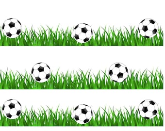 3 Streifen Fußball und Grasplatz Spielfeld essbare Icing Gedruckt Cake Wrap Topper Band Bordüre, Tortenring, Fußballer Dekoration. Geschenk für Ihn