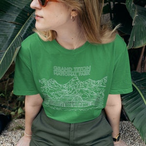 Grand Teton National Park Grafik T-Shirt - Geschenk für wanderende Abenteurer, Wandern, Outdoor, Camping, Rucksack, Berge, Natur