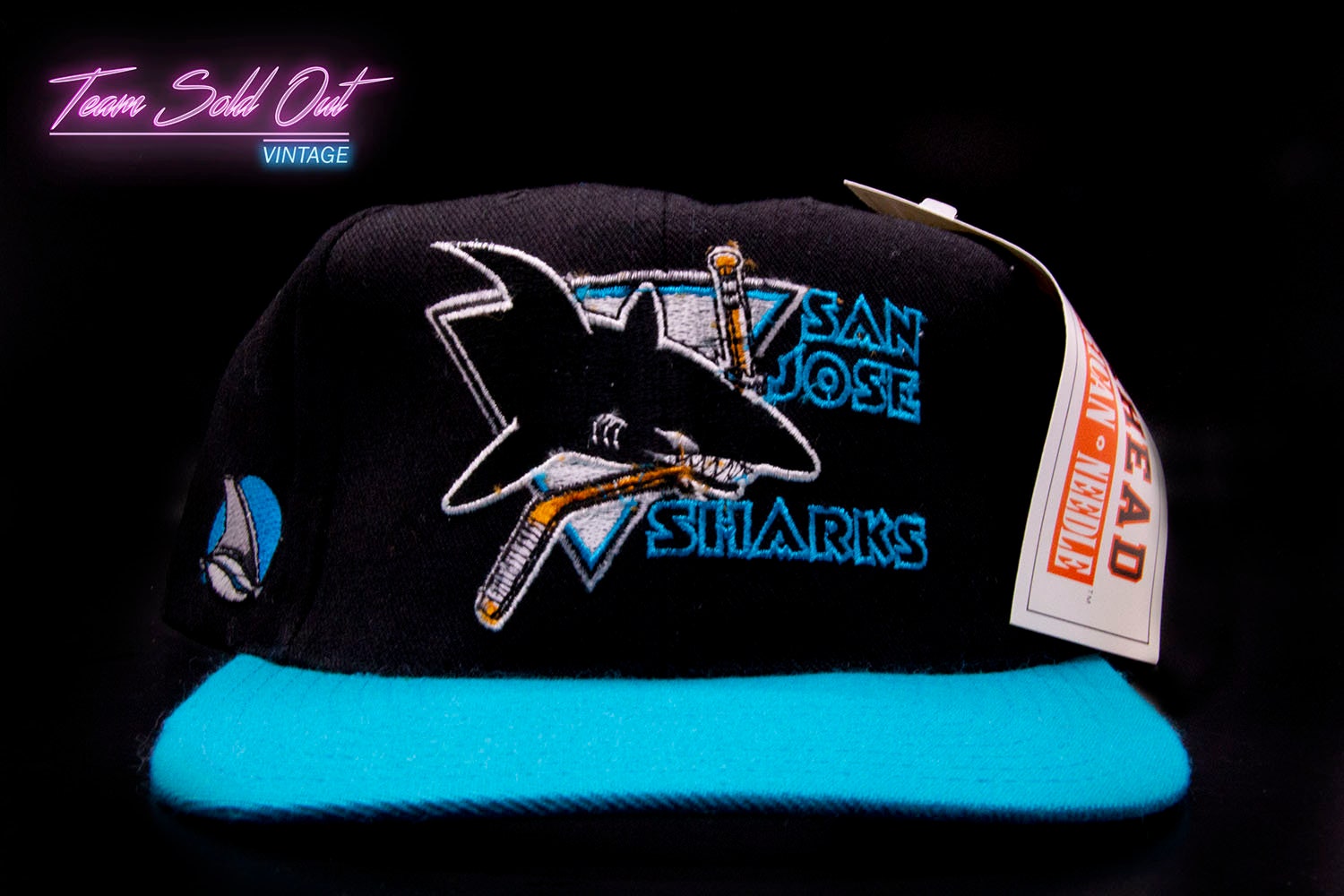 AMERICAN NEEDLE San Jose Sharks NHL Blue Line Cotton Twill Adjustable Dad  Hat : Sports & Outdoors 