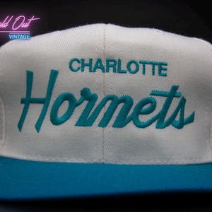 Vintage Charlotte Hornets Single Script Snapback Hat NBA