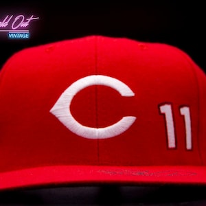 Vintage Twins Cincinnati Reds Barry Larkin 11 Snapback Hat MLB