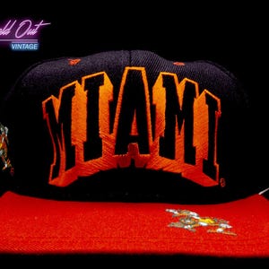 Vintage Cap Boy BlockHead Miami Hurricanes Snapback Hat NCAA