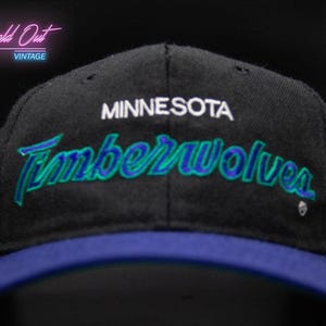 Vintage Sports Specialties Minnesota Timberwolves Double Script Snapback Hat NBA