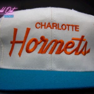 Vintage Charlotte Hornets Single Script Snapback Hat NBA