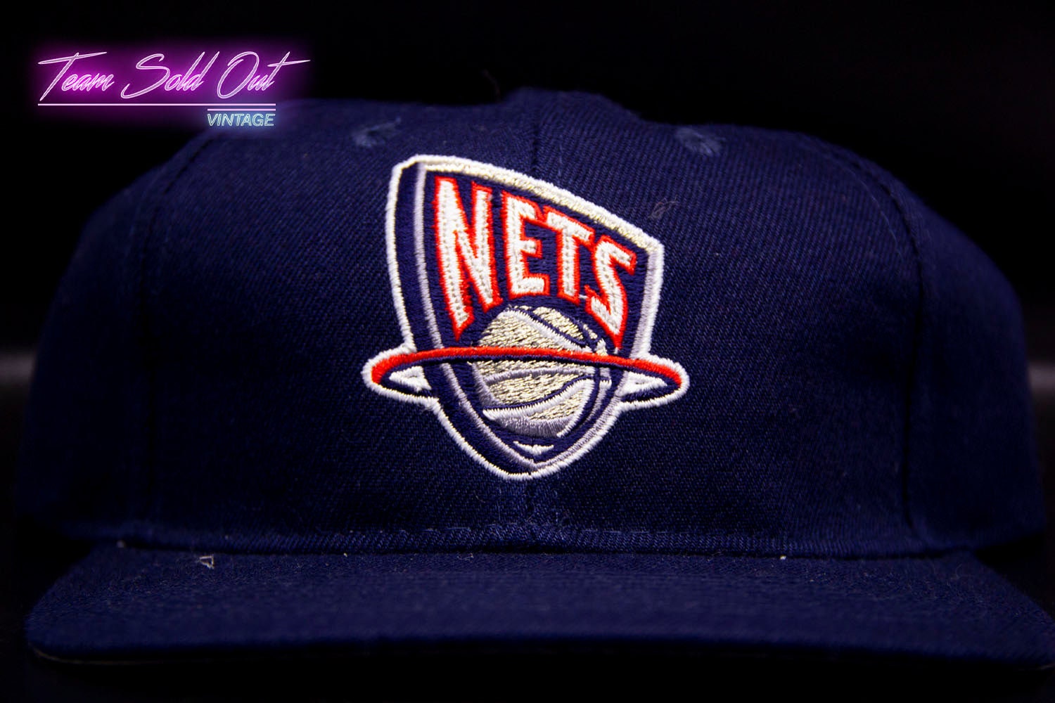 Mitchell & Ness New Jersey Nets Vintage DYNASTY Fitted Cap Hat Size 8  NEW