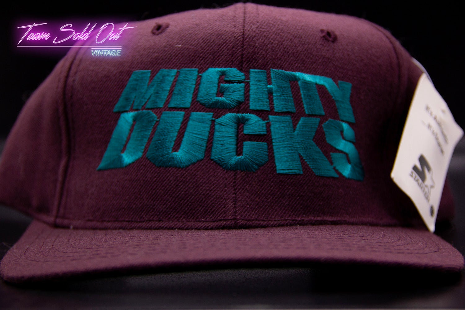 GCC Anaheim Mighty Ducks NHL 90's Vintage Adjustable Snapback Cap Hat - NWT  Purple/Teal