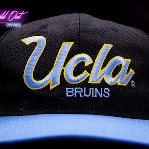Vintage Sports Specialties UCLA Bruins Black Dome Double Script Snapback Hat NCAA