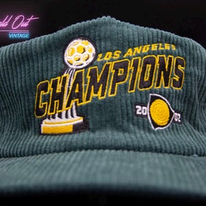 Vintage 2002 Los Angeles Galaxy Champions Corduroy Snapback Hat MLS