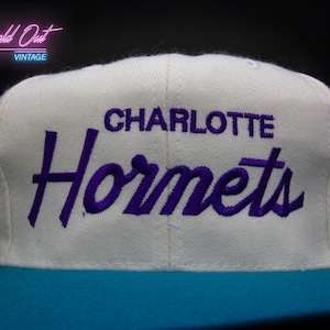 Vintage Charlotte Hornets Script Snapback Hat NBA