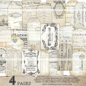 printable vintage tags vintage ephemera receipts invoices antique paper junk journal images tag blanks for collage scrapbooking paper crafts