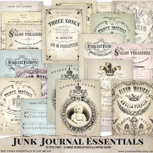 Junk Journal Papers, Printable Filler Pages, Vintage Sheet Music, DIGITAL DOWNLOAD, vintage ephemera