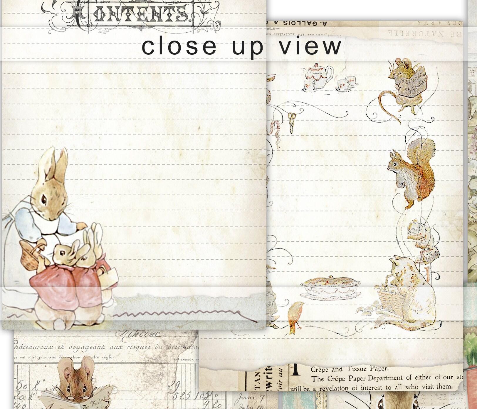 Peter Rabbit Printable Ephemera, Vintage Junk Journal Kit (digital ...