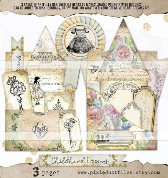 Printable Junk Journal Kit Digital Download Collage Sheet | Etsy