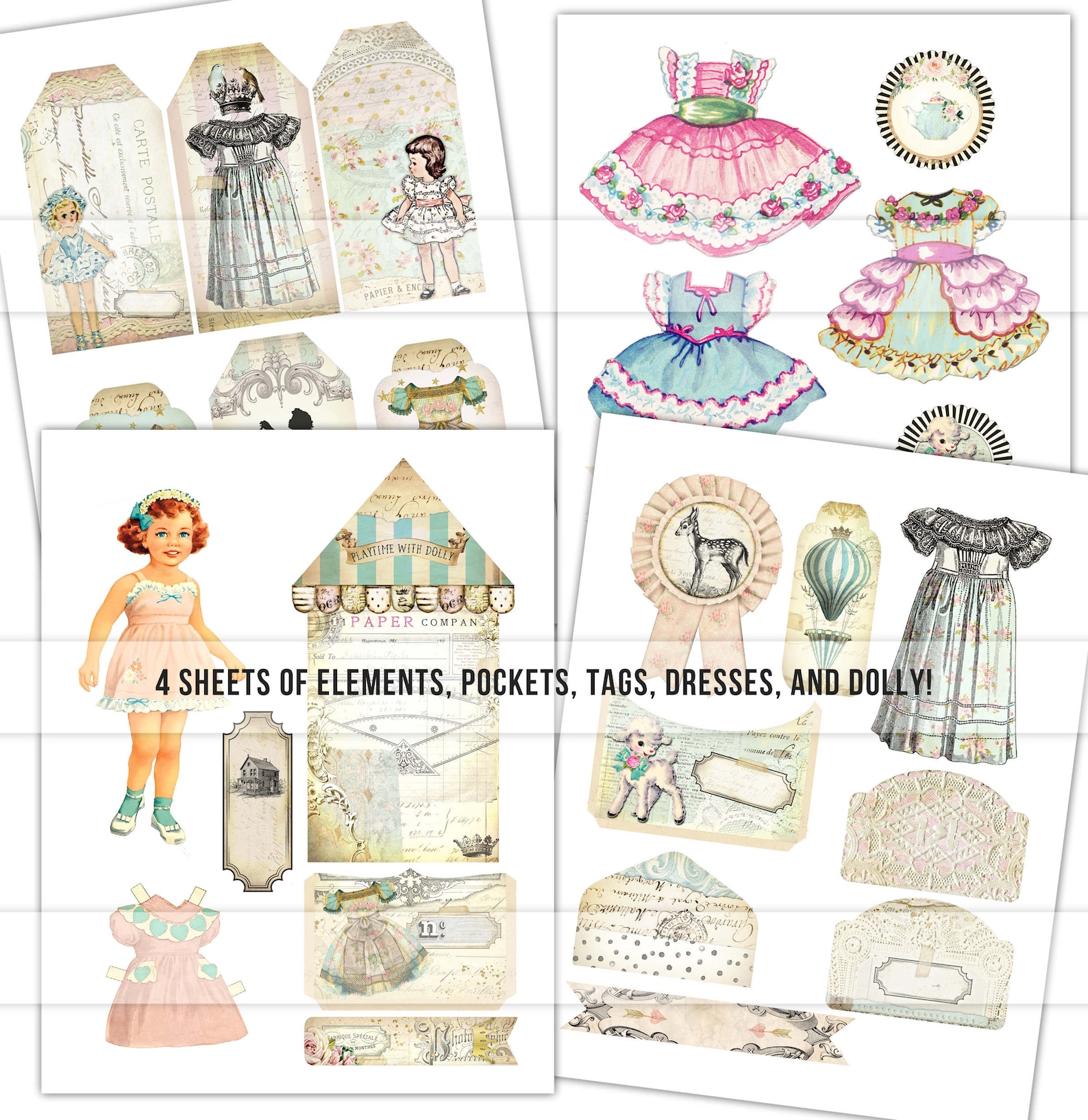 Printable Paper Doll Junk Journal Kit Vintage Paper Doll | Etsy