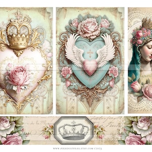 printable prayer journal, Catholic planner, prayer cards, sacred heart, junk journal digital kit, rosary, prayers, pages, Virgin Mary images image 4